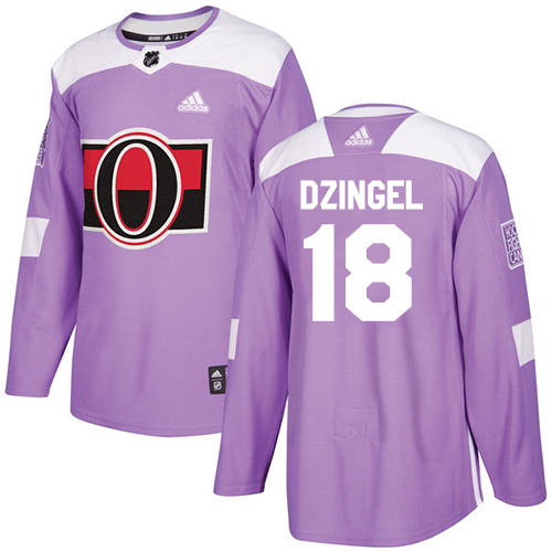 Adidas Senators #18 Ryan Dzingel Purple Authentic Fights Cancer Stitched NHL Jersey